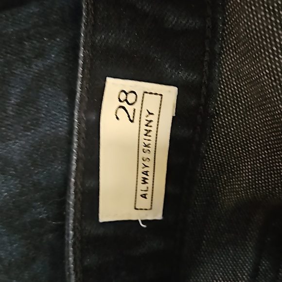 Gap 1969 Always Skinny Mid-Rise Straight Blue Black Cheetah Print Denim Jeans 28 - Picture 6 of 16